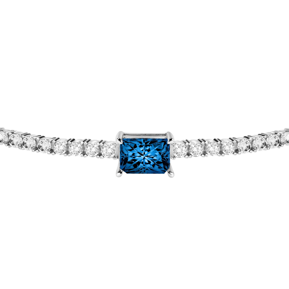 tesori bracelet ss tennis silver 925 cz sapphire stone