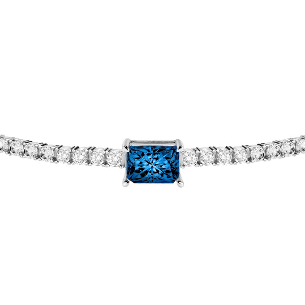 tesori bracelet ss tennis silver 925 cz sapphire stone