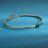 morellato 18k gold plated cerchi bangle stainless steel 6cm green cz