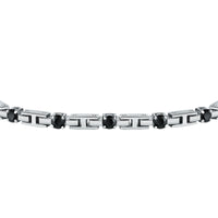 sector tennis bracelet with black cz 22cm