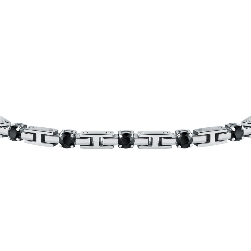 sector tennis bracelet with black cz 22cm