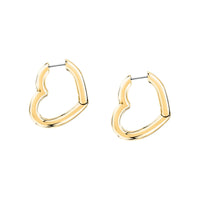 morellato 18k gold plated creole earring heart stainless steel yg 2.65cm