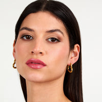 morellato 18k gold plated creole earring heart stainless steel yg 2.65cm