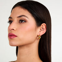 morellato 18k gold plated creole earring hoop stainless steel yg 2cm