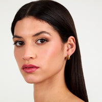 morellato 18k gold plated creole earring hoop stainless steel yg 1.45cm