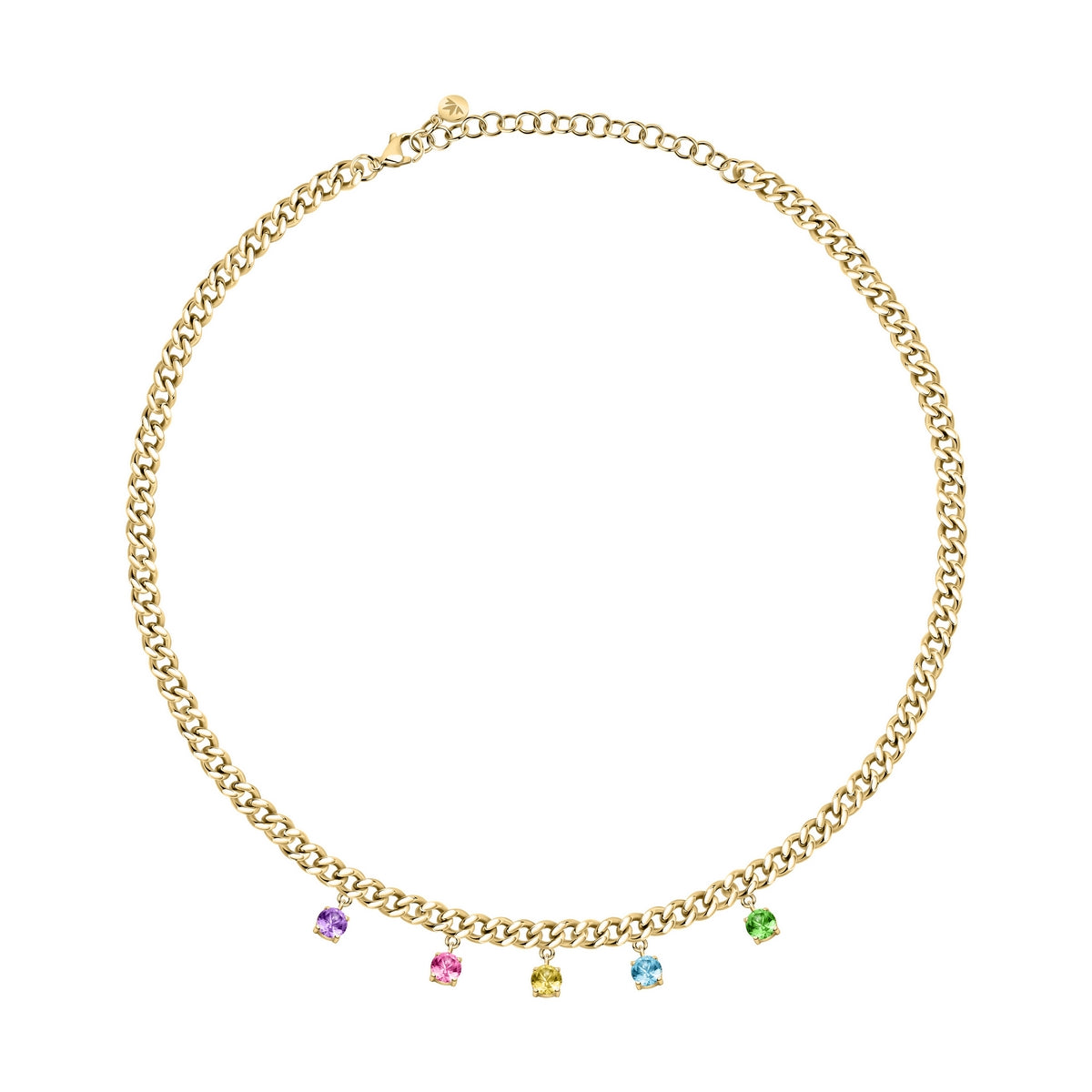 morellato 18k gold plated poetica necklace +colorful crystals 38+7cm