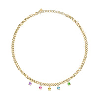 morellato 18k gold plated poetica necklace +colorful crystals 38+7cm