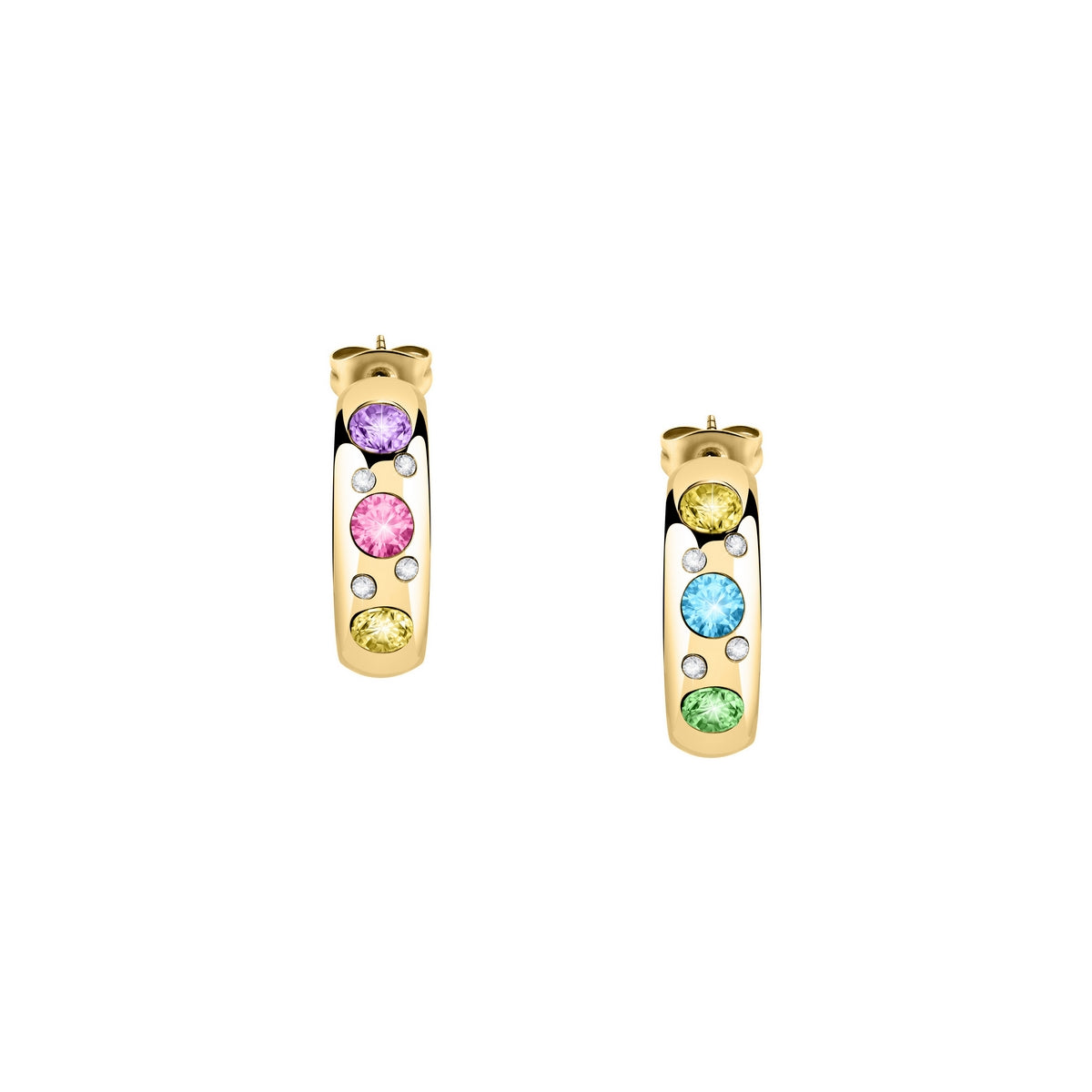 morellato 18k gold plated poetica earrings  + colorful crystal