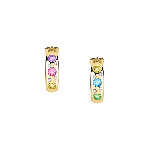 morellato 18k gold plated poetica earrings  + colorful crystal