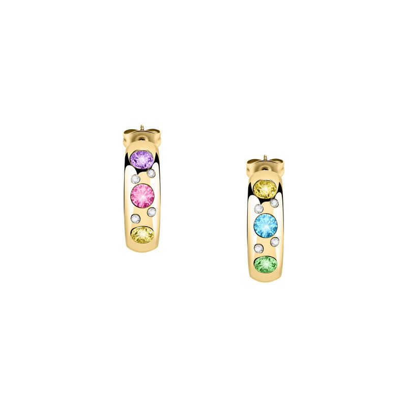 morellato 18k gold plated poetica earrings  + colorful crystal