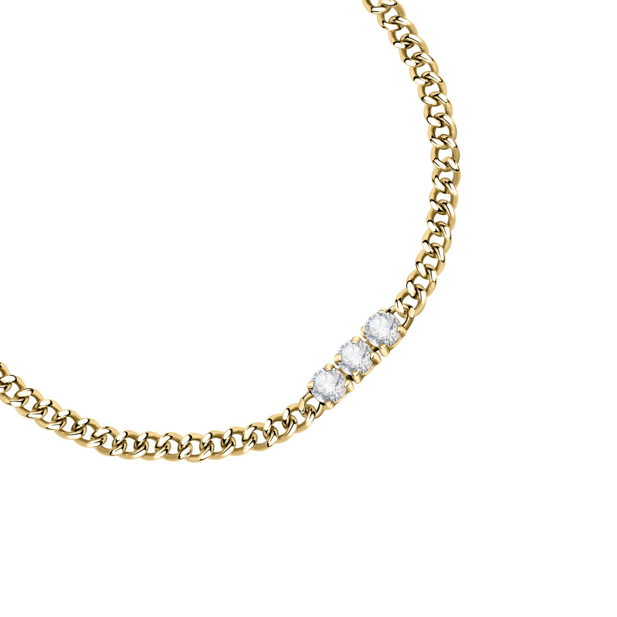 morellato 18k gold plated poetica bracelet + white crystals 16+3cm
