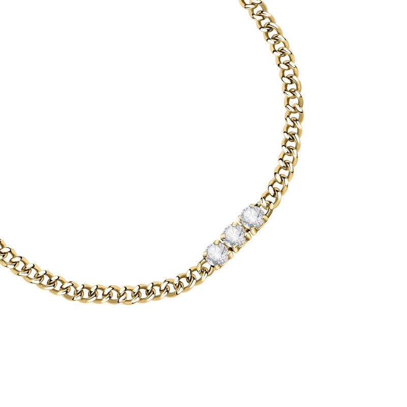 morellato 18k gold plated poetica bracelet + white crystals 16+3cm