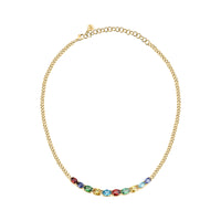 morellato 18k gold plated colori necklace 10 pcs cz stones  38+7cm