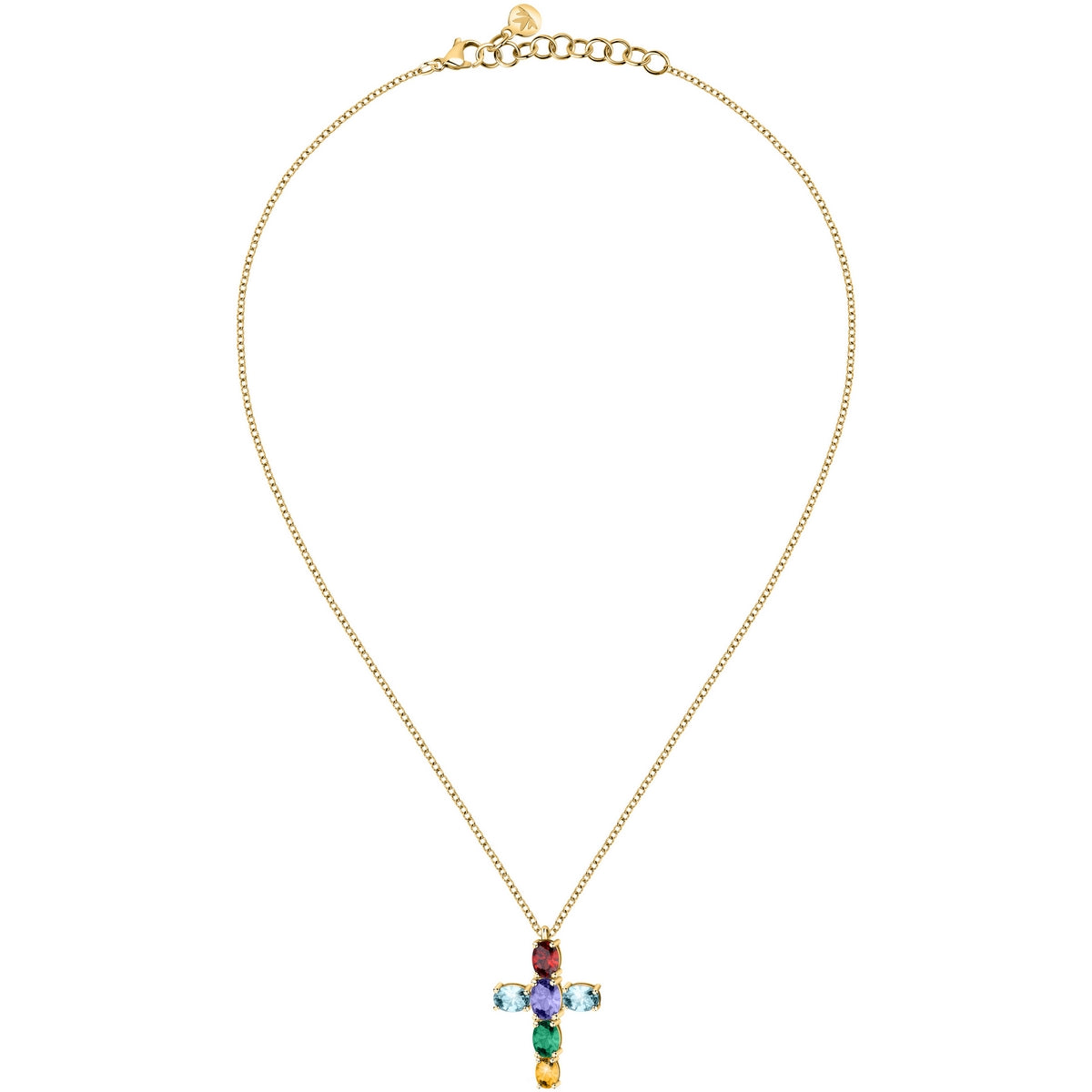 morellato 18k gold plated colori pendant cro 6 pcs cz  42+3cm