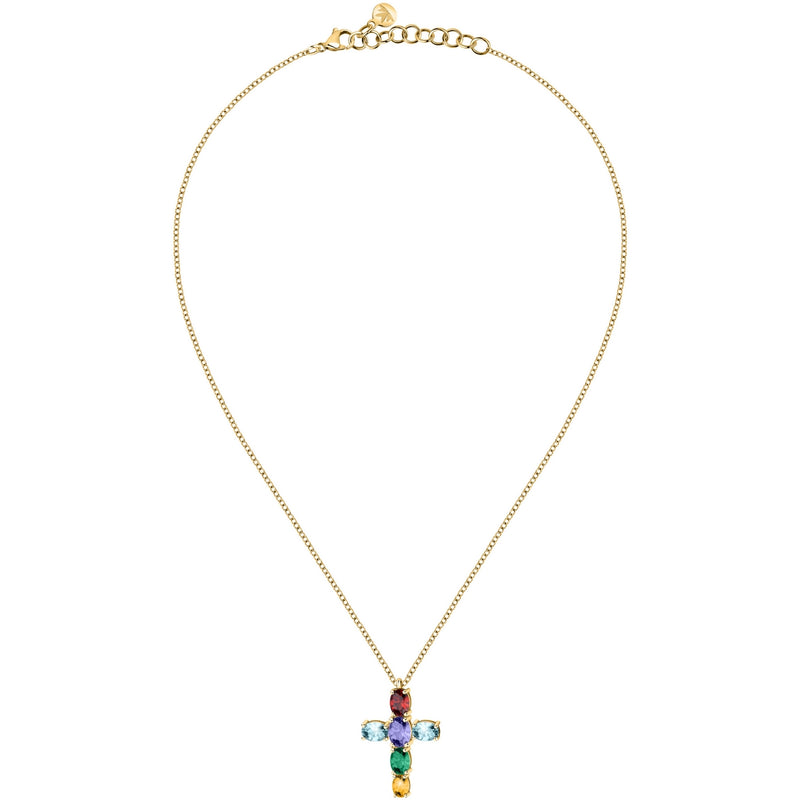 morellato 18k gold plated colori pendant cro 6 pcs cz  42+3cm