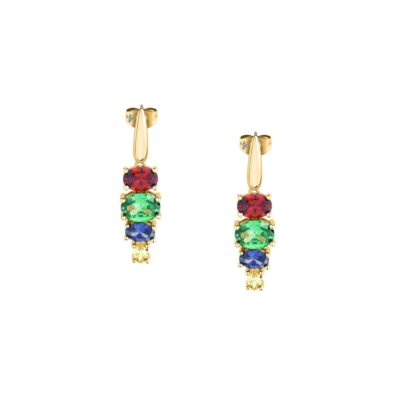 morellato 18k gold plated colori earrings  4 pcs cz stones