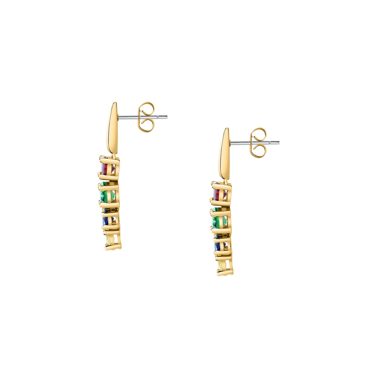 morellato 18k gold plated colori earrings  4 pcs cz stones