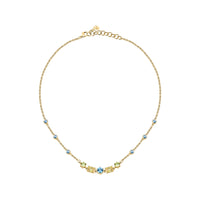 morellato 18k gold plated colori necklace 5 cz+6 crystals  38+7cm