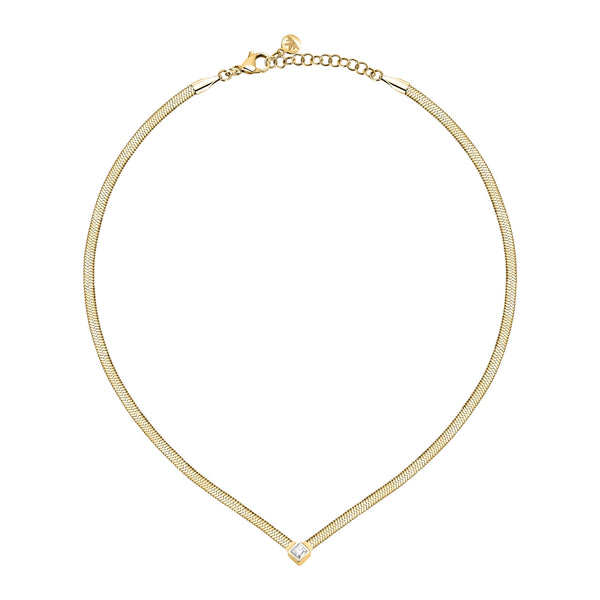 morellato 18k gold plated gioia necklace stainless steel yg crystal 38+4cm