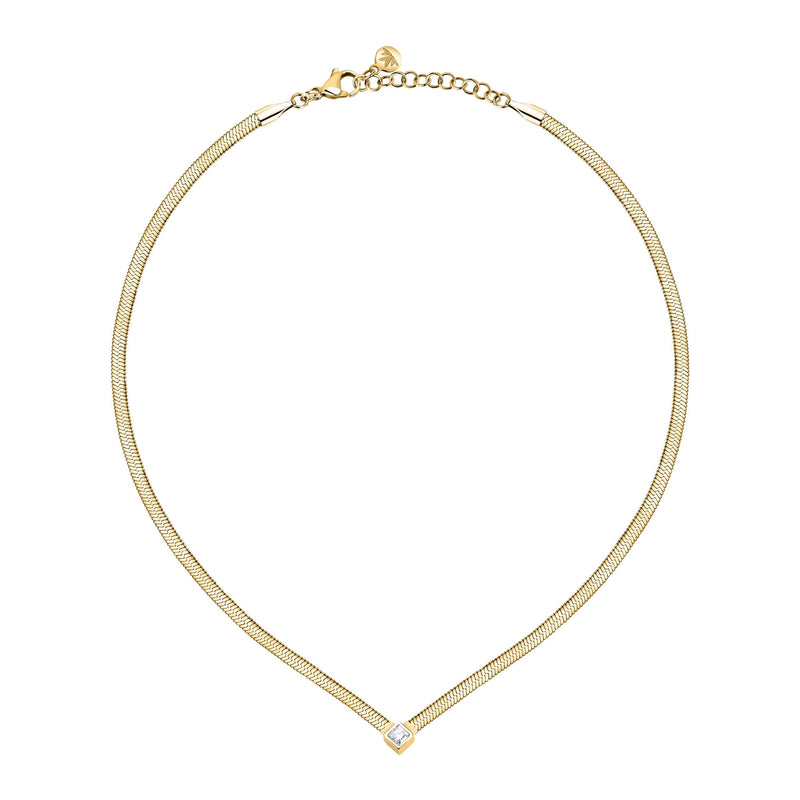 morellato 18k gold plated gioia necklace stainless steel yg crystal 38+4cm
