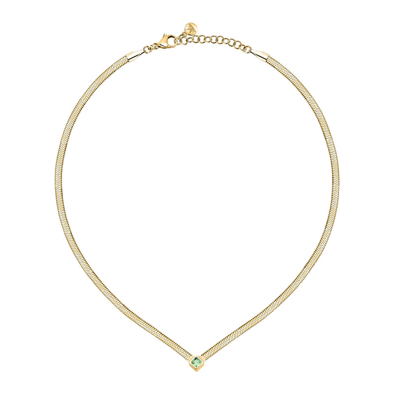 morellato 18k gold plated gioia necklace stainless steel yg crystal 38+4cm
