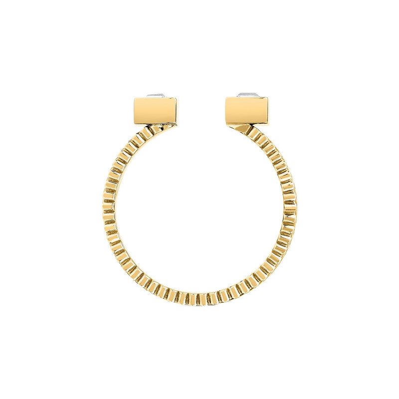 morellato 18k gold plated gioia ring stainless steel yg crystal sz14