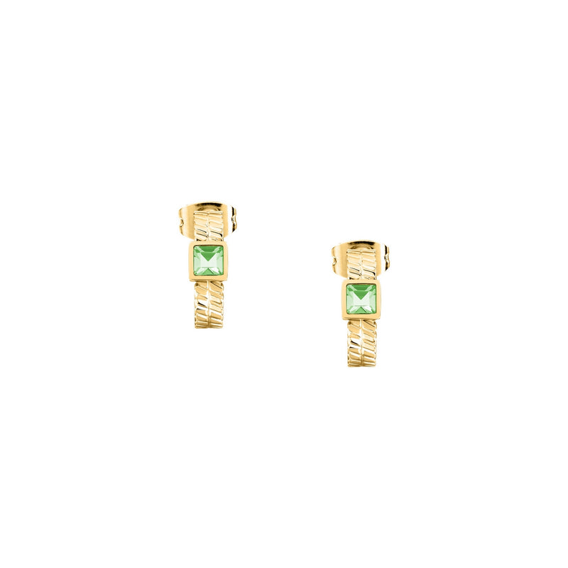 morellato 18k gold plated gioia earring hoop stainless steel yg crystal �1.3cm