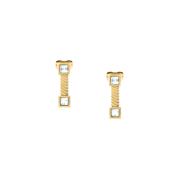 morellato 18k gold plated gioia earring stainless steel yg crystal 1.7cm