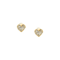 morellato 18k gold plated istanti  earrings pave heart crystal