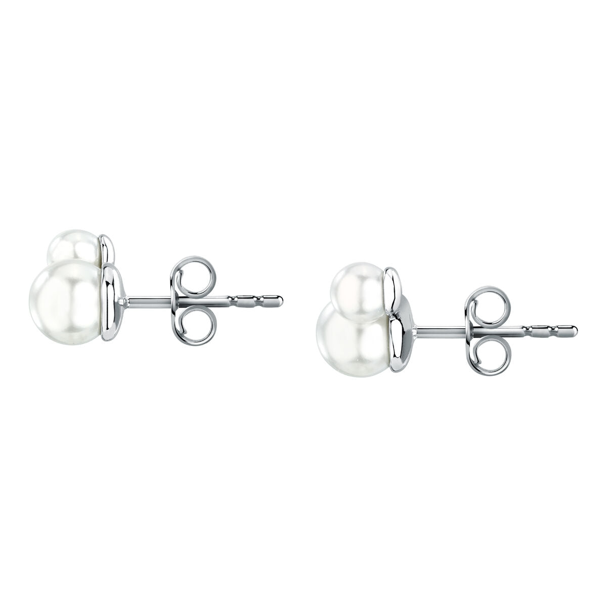 perla stud earrings 925 silver pearl with drop pearl