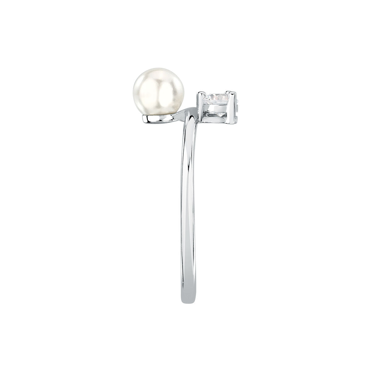 perla ring 925 silver pearl with cz 120m