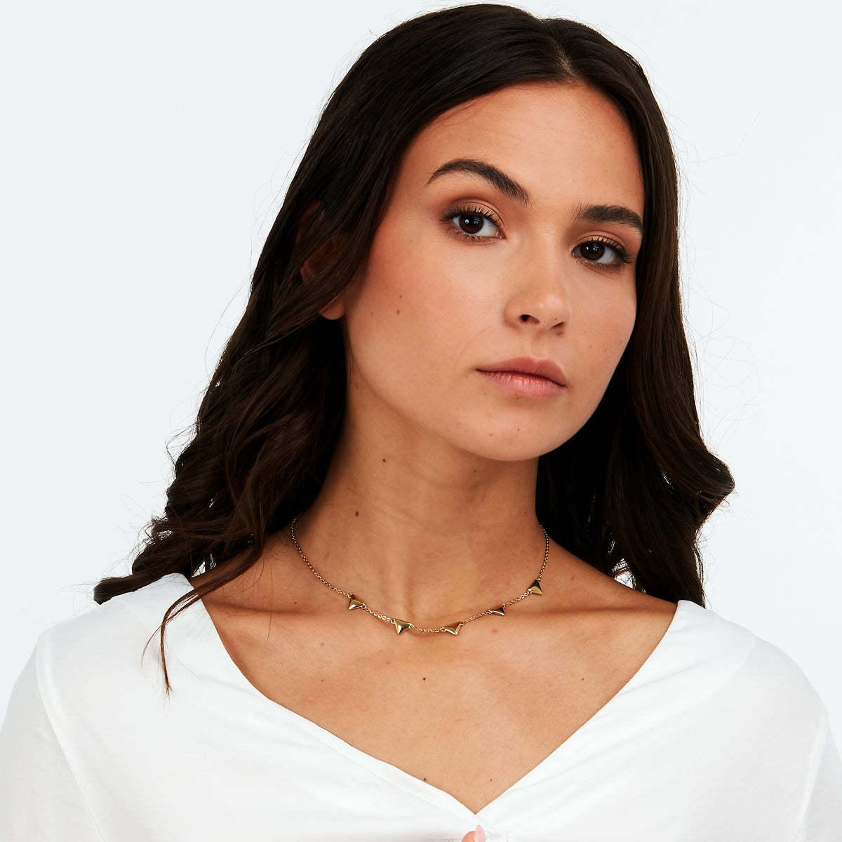 morellato 18k gold plated trilliant necklace  triangle  38+4cm