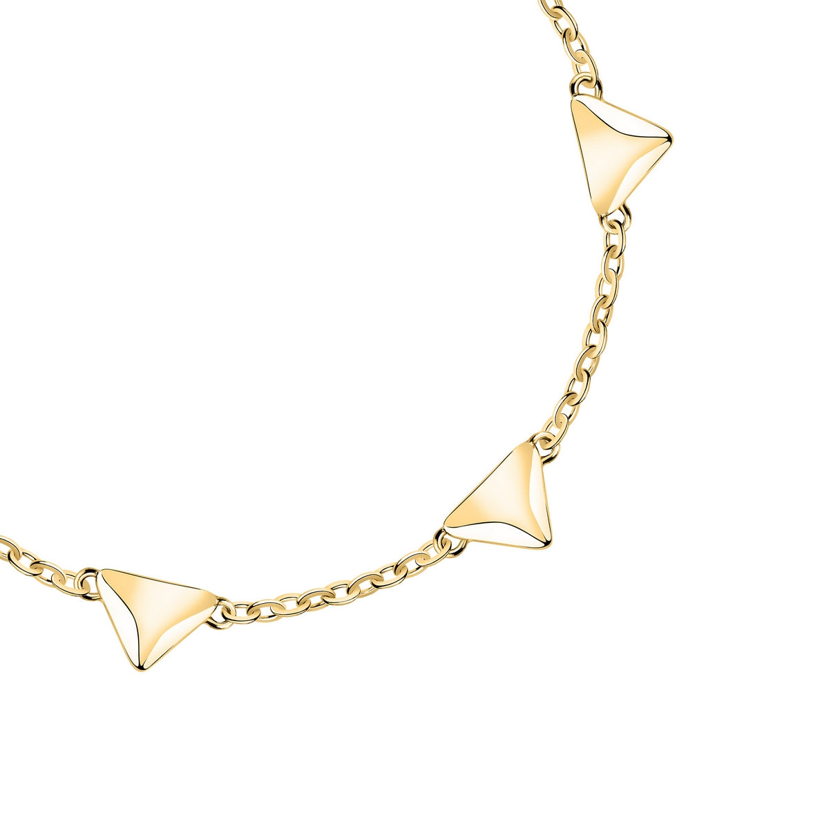 morellato 18k gold plated trilliant bracelet  triangle  16+3cm