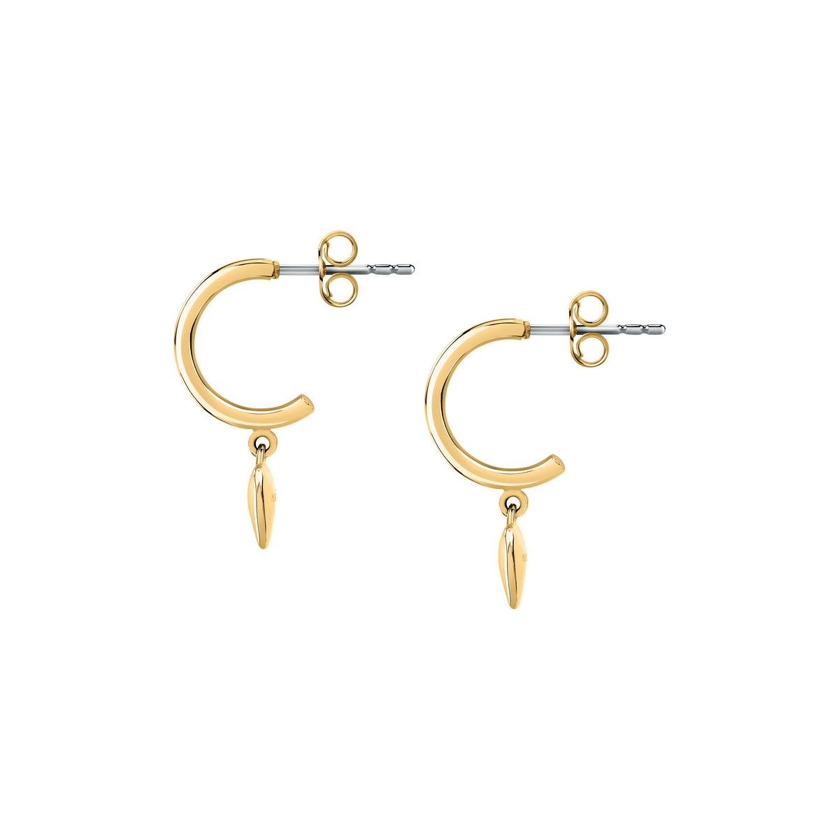 morellato 18k gold plated trilliant �14mm hoop earrings  triangle