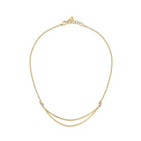 morellato 18k gold plated torchon necklace  with crystals  40+2cm