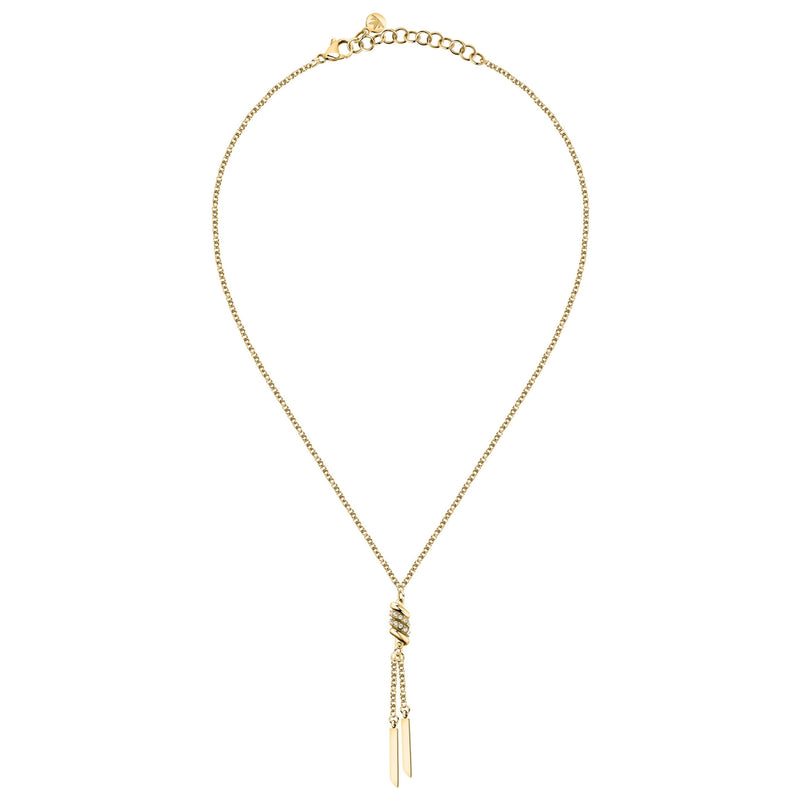morellato 18k gold plated torchon pendant  with crystals  38+4cm