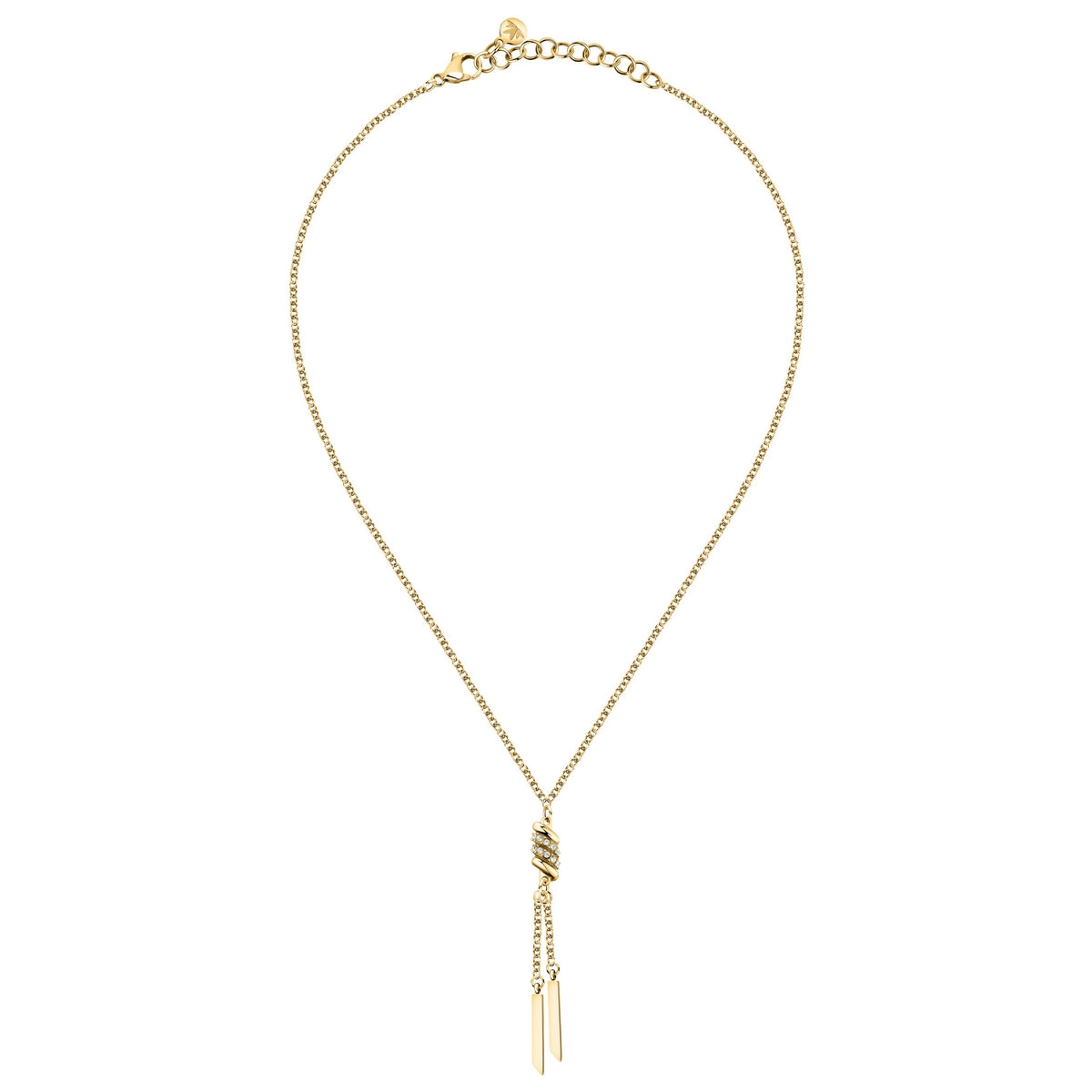 morellato 18k gold plated torchon pendant  with crystals  38+4cm