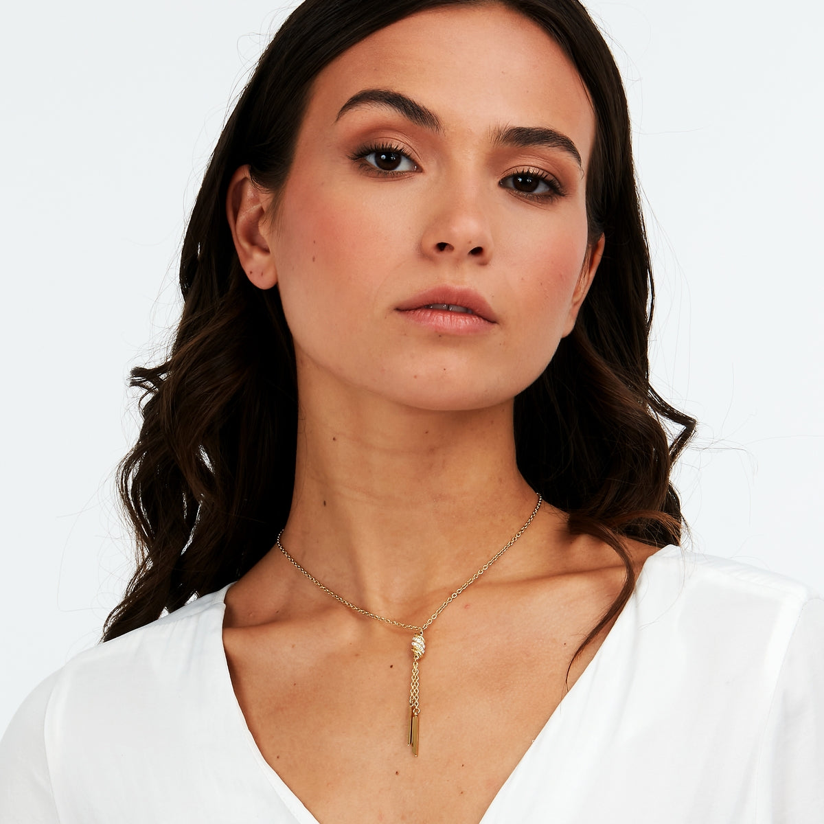 morellato 18k gold plated torchon pendant  with crystals  38+4cm