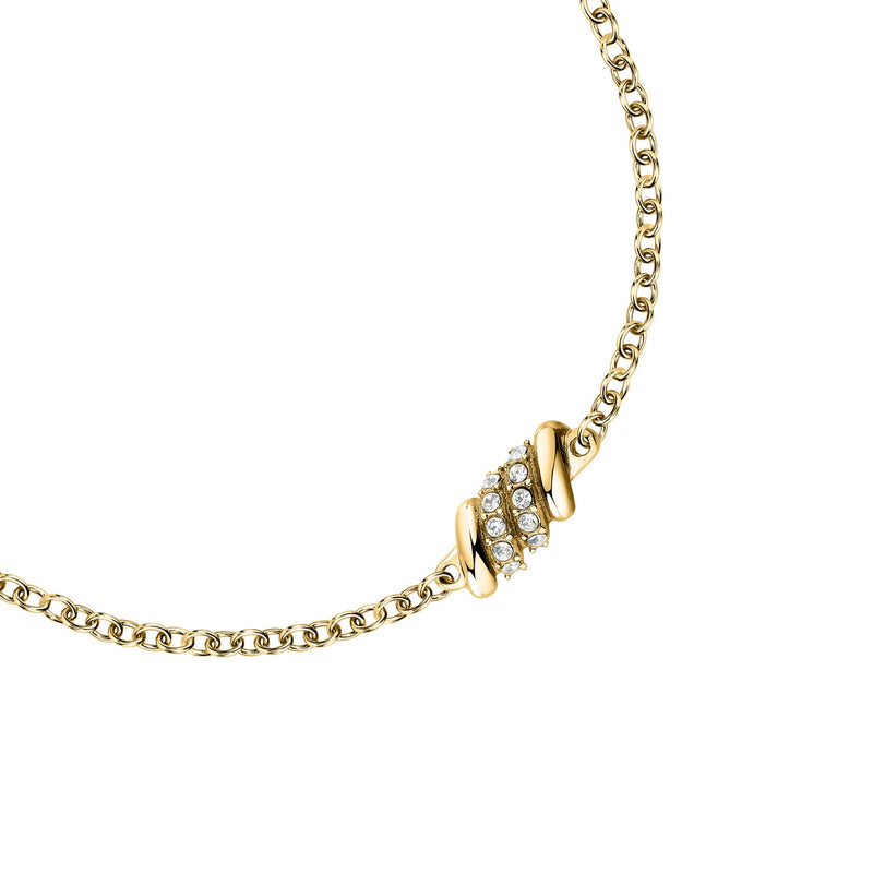 morellato 18k gold plated torchon bracelet  with crystals 1pc  16+3cm