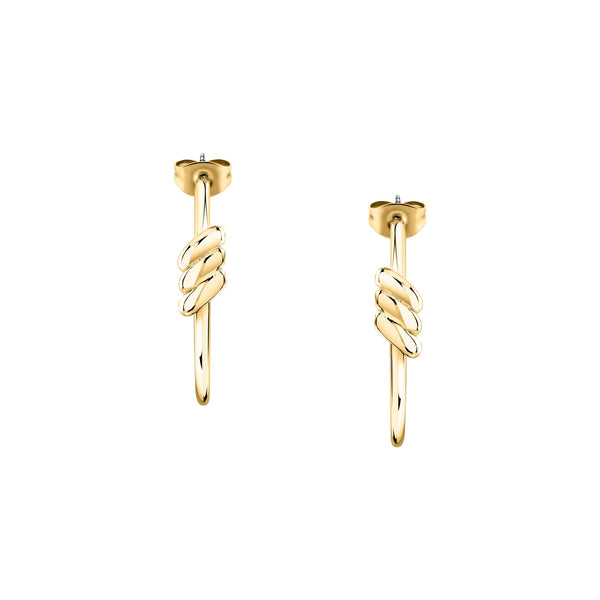 morellato 18k gold plated torchon �24mm hoop earrings