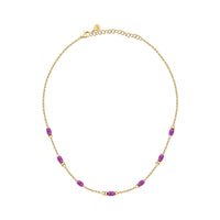 morellato 18k gold plated colori summer  necklace lila bead 40+5cm