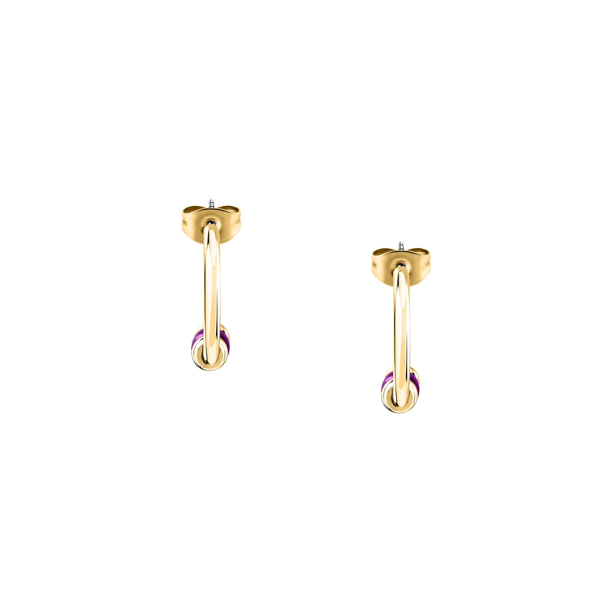 morellato 18k gold plated colori summer  hoop earrings lila bead