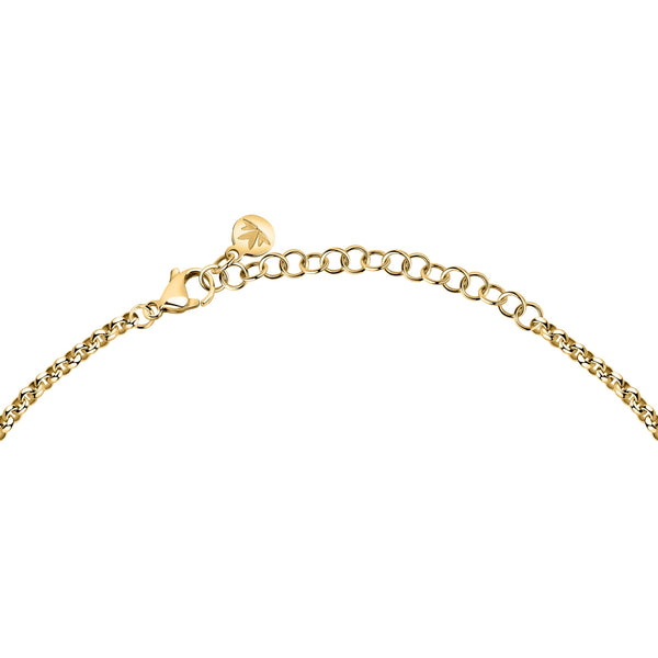 morellato 18k gold plated design necklace stainless steel yg crystal 40+5cm