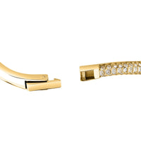 morellato 18k gold plated (med)  design bangle stainless steel yg crystal 6x5cm