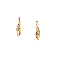 morellato 18k gold plated design earring hoop stainless steel yg crystal �2.5cm