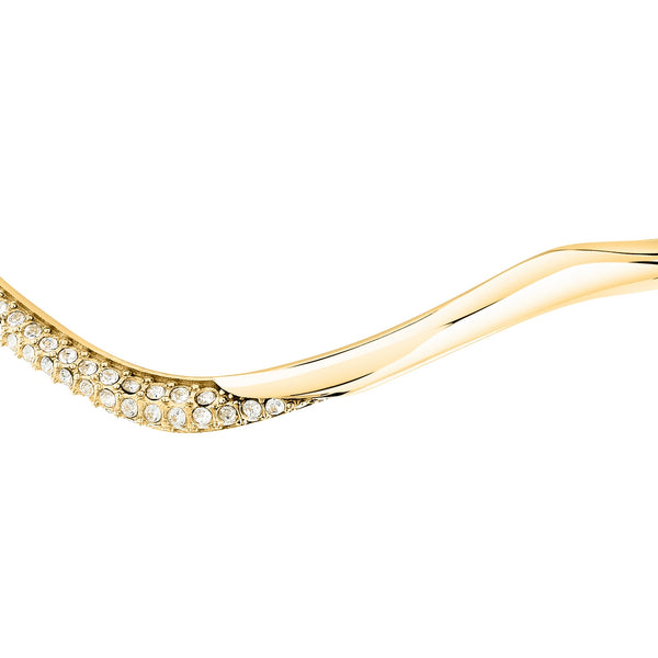 morellato 18k gold plated design bangle stainless steel yg crystal 56x46mm (small)
