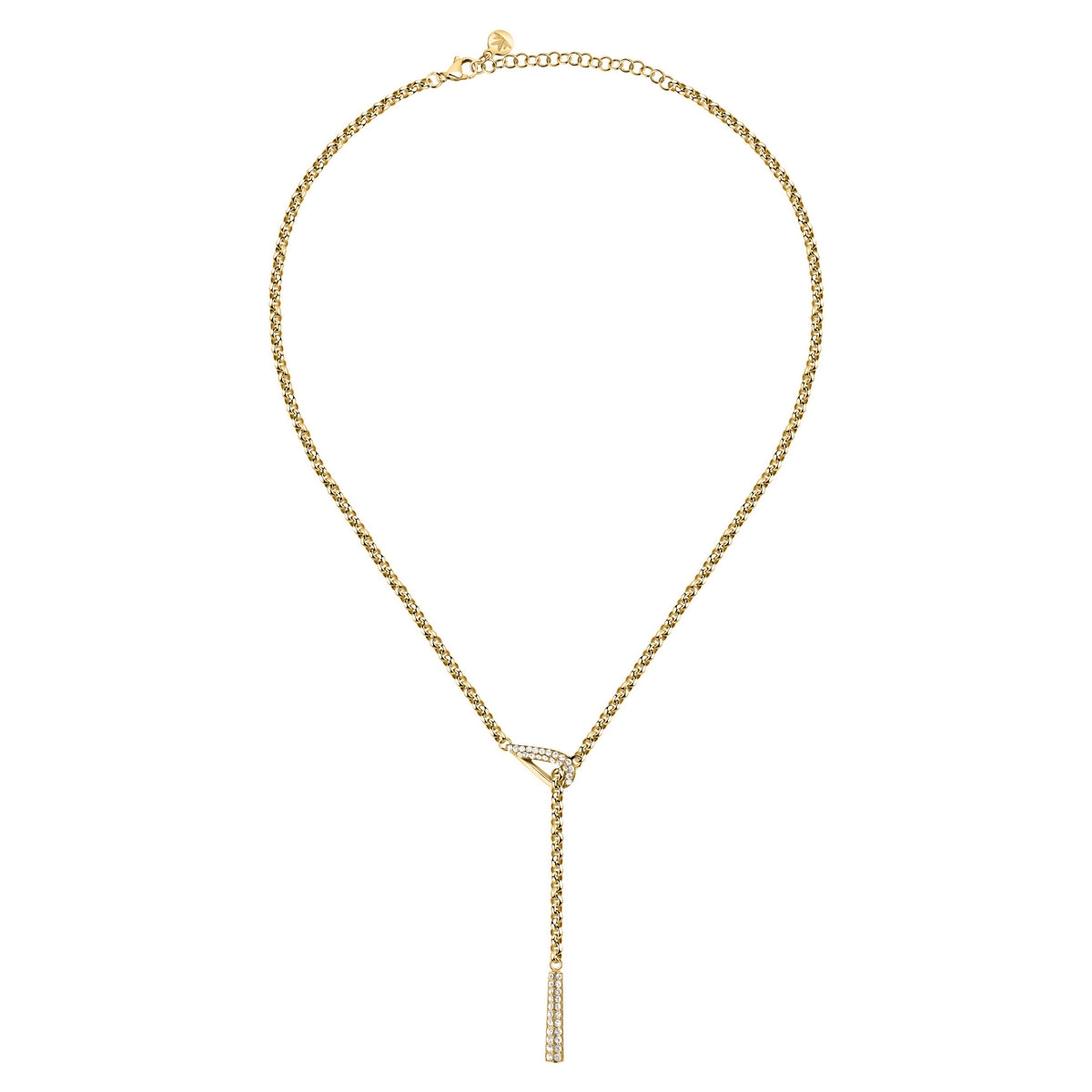 morellato 18k gold plated design necklace stainless steel yg crystal 40+5cm