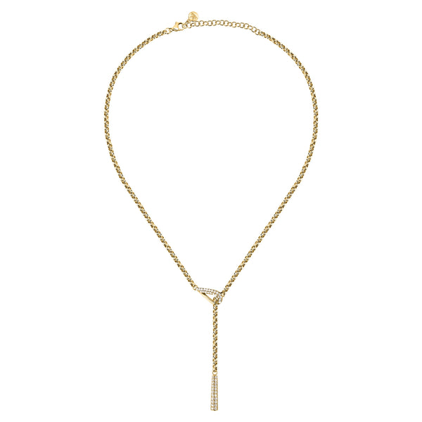 morellato 18k gold plated design necklace stainless steel yg crystal 40+5cm