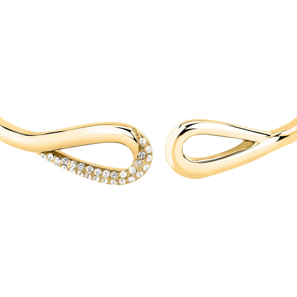morellato 18k gold plated design bangle stainless steel yg crystal 60x50mm