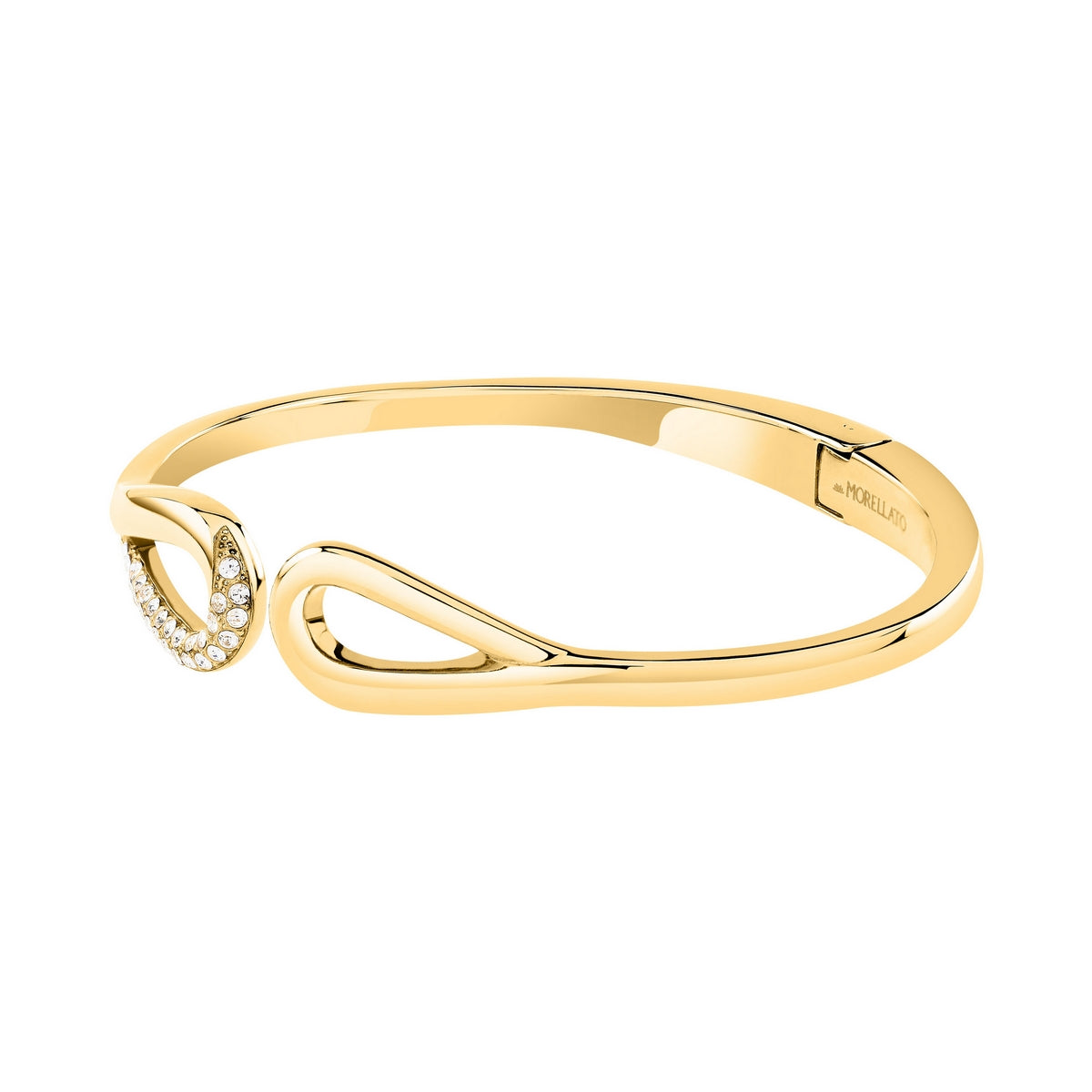 morellato 18k gold plated design bangle stainless steel yg crystal 60x50mm